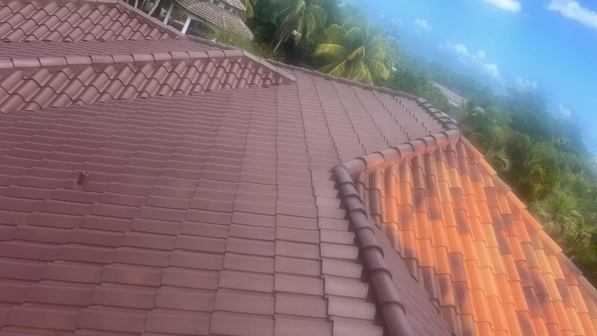 Spanish barrel tile roof in Miami